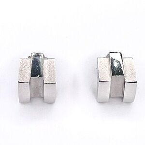 Givenchy Vintage 1979 Brutalist Silver Clip on earrings